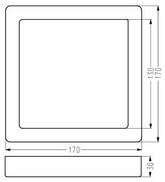 Plafonnier LED 12W 4000K apparent carré blanc SPN-07 Candellux 2263786