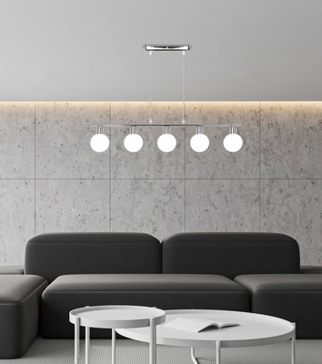 Hängelampe Chrom Kugelschirm 5xG9 Oden 35-03270