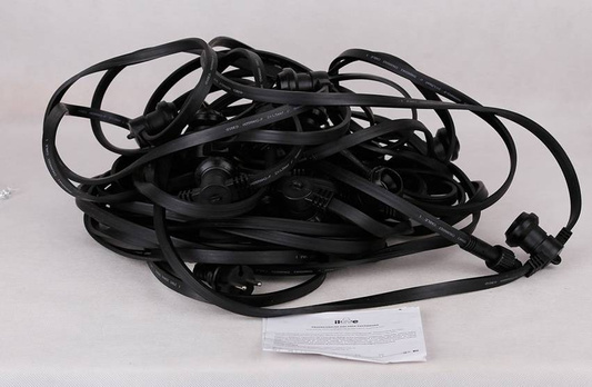 Outdoor string light 5m spacing 0.25m 20x10W black cable Candellux 2570173