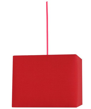 Lampa wisząca z abażurem Basic czerwona kwadratowa pojedyncza nowoczesna