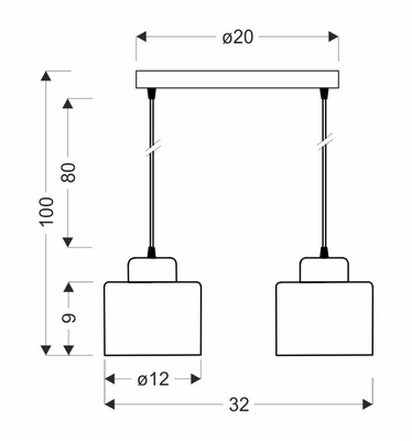 Lampa wisząca Wama metalowa podwójna nad stół czarna z chromem
