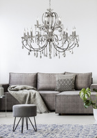 Chrom-Pendelleuchte mit Kristallkronleuchter 15x40W Aurora Candellux 30-97586