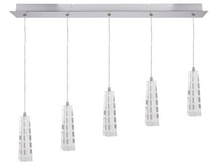 Hanging lamp chrome crystal strip 5 Emo 35-18604