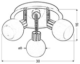 Lampa sufitowa Alabaster reflektor ze szklanymi kloszami regulowana 3-punktowa do salonu
