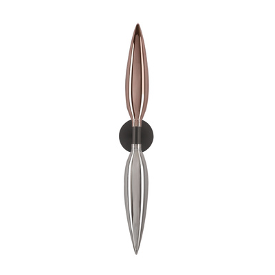 Aplica de perete Nordic din sticla gri fumuriu si cupru 2xG9 moderna