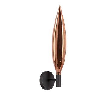 Nordic glass black wall light with copper shade for elegant bedroom G9