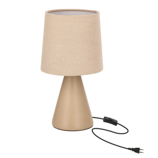 SATTI lampka stołowa brązowa ceramiczna z abażurem E14 1x40W klasyczna dekoracyjna elegancka do salonu sypialni biura ciepła kolorystyka