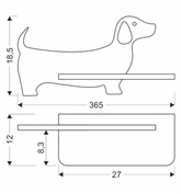 Kinkiet półeczka LED czarny piesek przewód Dog 21-01047