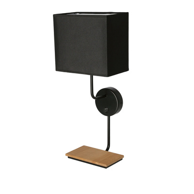 Keto black wall lamp 1x40w e14 Lampshade with switch
