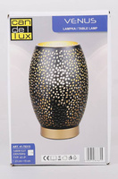 Schwarz-goldene durchbrochene Tischlampe Venus 41-78315