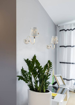 White wall lamp with holes Batley Ledea 50401112