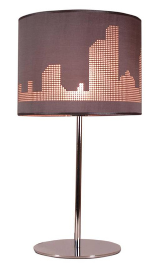 Gray/chrome Manhattan table lamp 41-55029