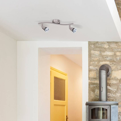 Spot normand gu10 2x50w chrome satiné