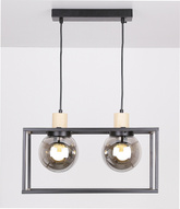 Lampa wisząca czarna metalowa dymiona 2xE27 Retro 2 32-00750
