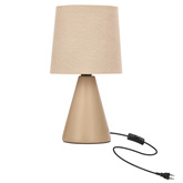 SATTI lampka stołowa brązowa ceramiczna z abażurem E14 1x40W klasyczna dekoracyjna elegancka do salonu sypialni biura ciepła kolorystyka