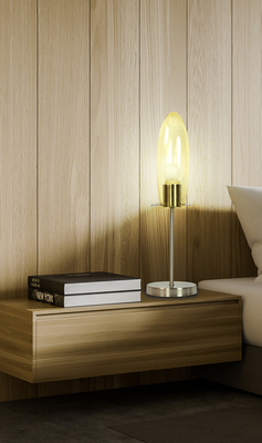 Melot 41-10813 lampe de table en verre nickel mat