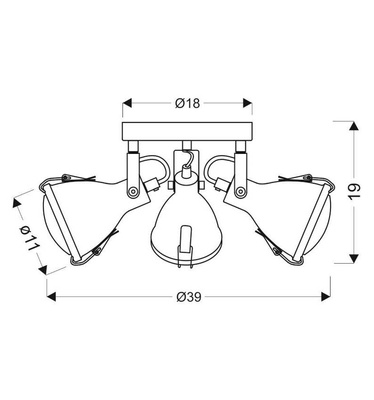 Gray adjustable ceiling lamp 3xE14 Crodo 98-71132