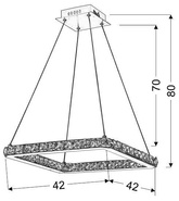 Lords Candellux 31-34854 plafoniera LED crom cu pandantiv cu cristale