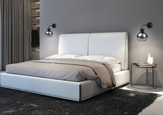 Kinkiet czarny 1xE27 25cm klosz dymiony LADY 21-76700