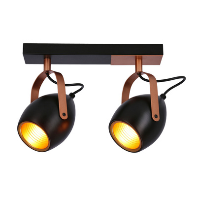 Lampa czarno-miedziana regulowana spot E14 2x40W Anica 92-81797