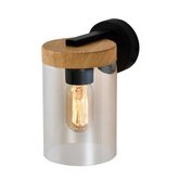 Applique murale Wels applique 1X40 noir+abat-jour bois fumé 21-21953