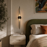 Nordic wall light black smoked glass double for living room and bedroom