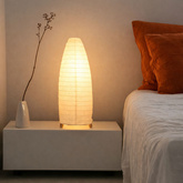 Lampka nocna Papirus biała papierowa z abażurem E14