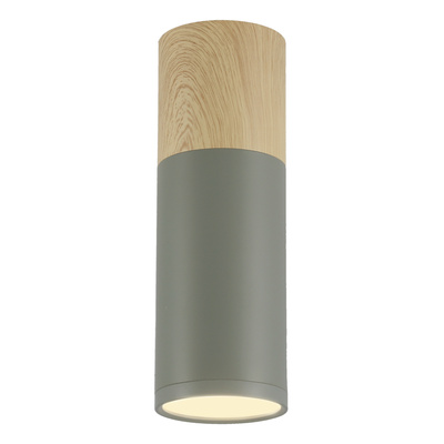Plafonnier gris et bois 6,8x20cm Tube Candellux 2284286
