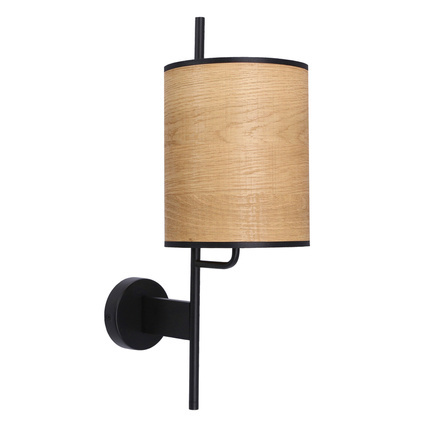 Zeta Wall lamp black sconce Lampshade walnut 21-25388