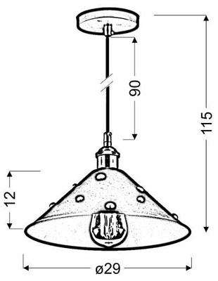Lampa sufitowa wisząca candellux scrimi 31-58140 e27 czarny