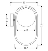 Aplică alamă sticlă bilă inel G9 Cordel 21-73440