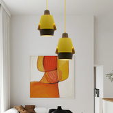 Yellow grey pendant lamp E27 Falun Ledea 50101149