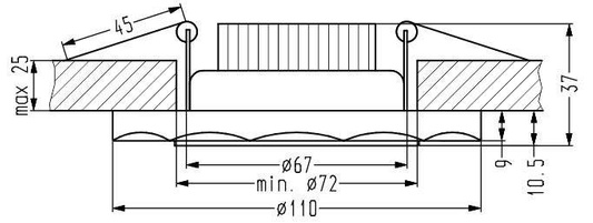 Plafonnier Oeillet Candellux Ssp-25 Ch/Tr+Wh 8W Led 230V Anneau Led Blanc