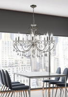 Suspension chromée avec lustre en cristaux 8x40W Aurora Candellux 38-97579