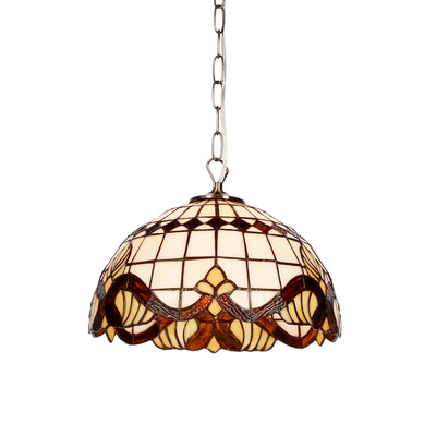 Marsala Patinalampe 1x60 E27 Buntglasschirm