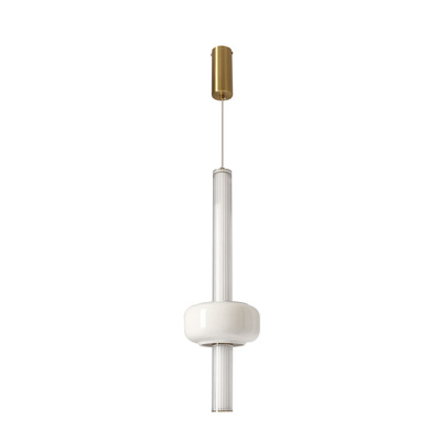 PURAS D pendant lamp 15W LED 3000K clear white shade