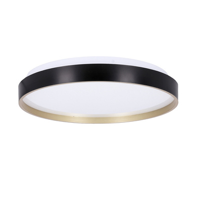 Plafoniera Florida plafon negru si auriu 18w led 33 cm cu abajur alb