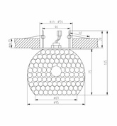 Plafon ajurat crom cu cristale de chihlimbar SK-74 Candellux 2203980
