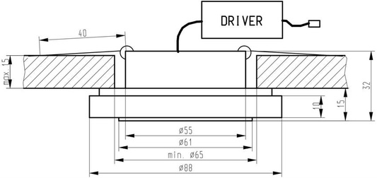 Plafon LED 1W 230V sticla matita patrata SS-29 Candellux 2227474