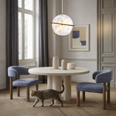RELAX round brass pendant lamp 15W LED 3000K white shade