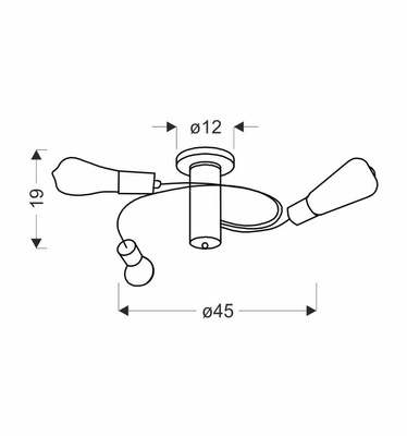 Lampa sufitowa czarna 3xE27 Filetta 33-00828