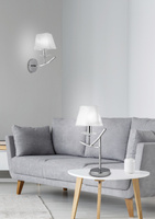 Lampe de table de chevet chrome abat-jour blanc E14 Valencia Candellux 41-84609