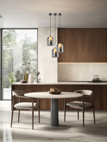 Pendant lamp KLEA glass with graphite and milky shade modern lamp over dining table for living room G9 LED