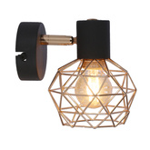 Wall lamp black single lampshade copper Acrobat 91-22240