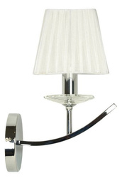 Wandleuchte aus Chrom / Lampenschirm aus weißem Organza 40W E14 Valencia Candellux 21-84418