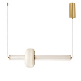 PURAS suspension horizontale 15W LED 3000K abat jour transparent blanc