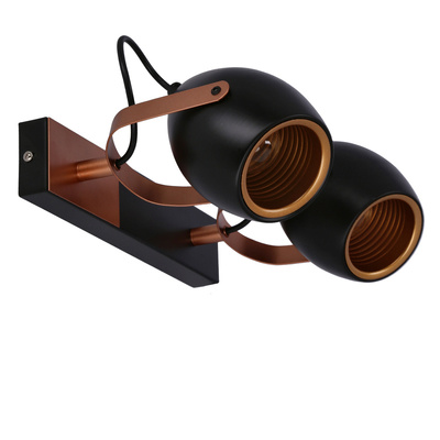 Verstellbare Spotlampe in Schwarz und Kupfer E14 2x40W Anica 92-81797