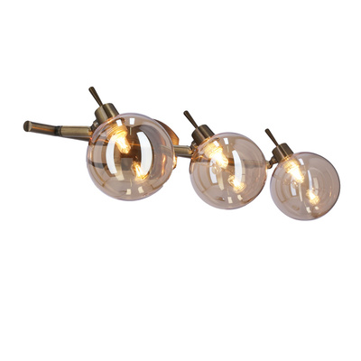 Lentini Plafonnier bande de patine 3x40w g9 avec abat-jour ambre
