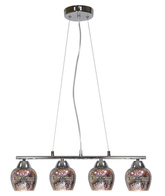 Lampe à suspension réglable chrome abat-jour en verre 3D Sirius Candellux 34-59628