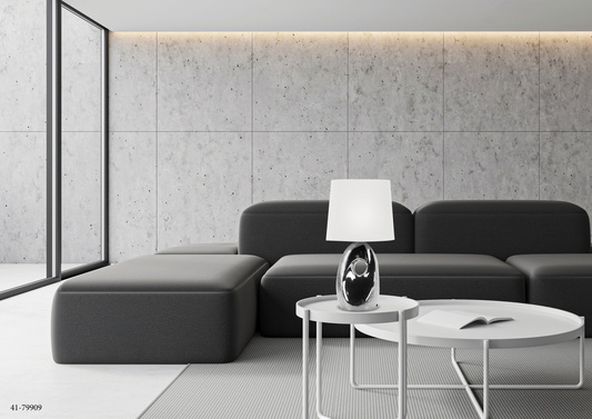 Lampa de masa ceramica alba si argintie 60W Hierro Candellux 41-79909